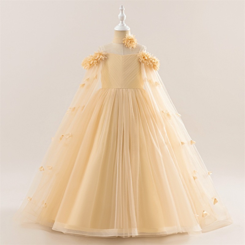Mesh Rosette Sleeveless Midi Dresses - Champagne - 11-12Y - image 70