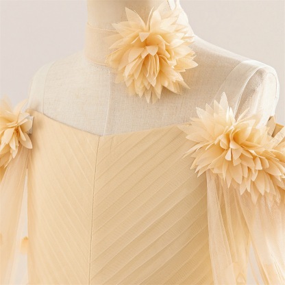 Mesh Rosette Sleeveless Midi Dresses - image 73