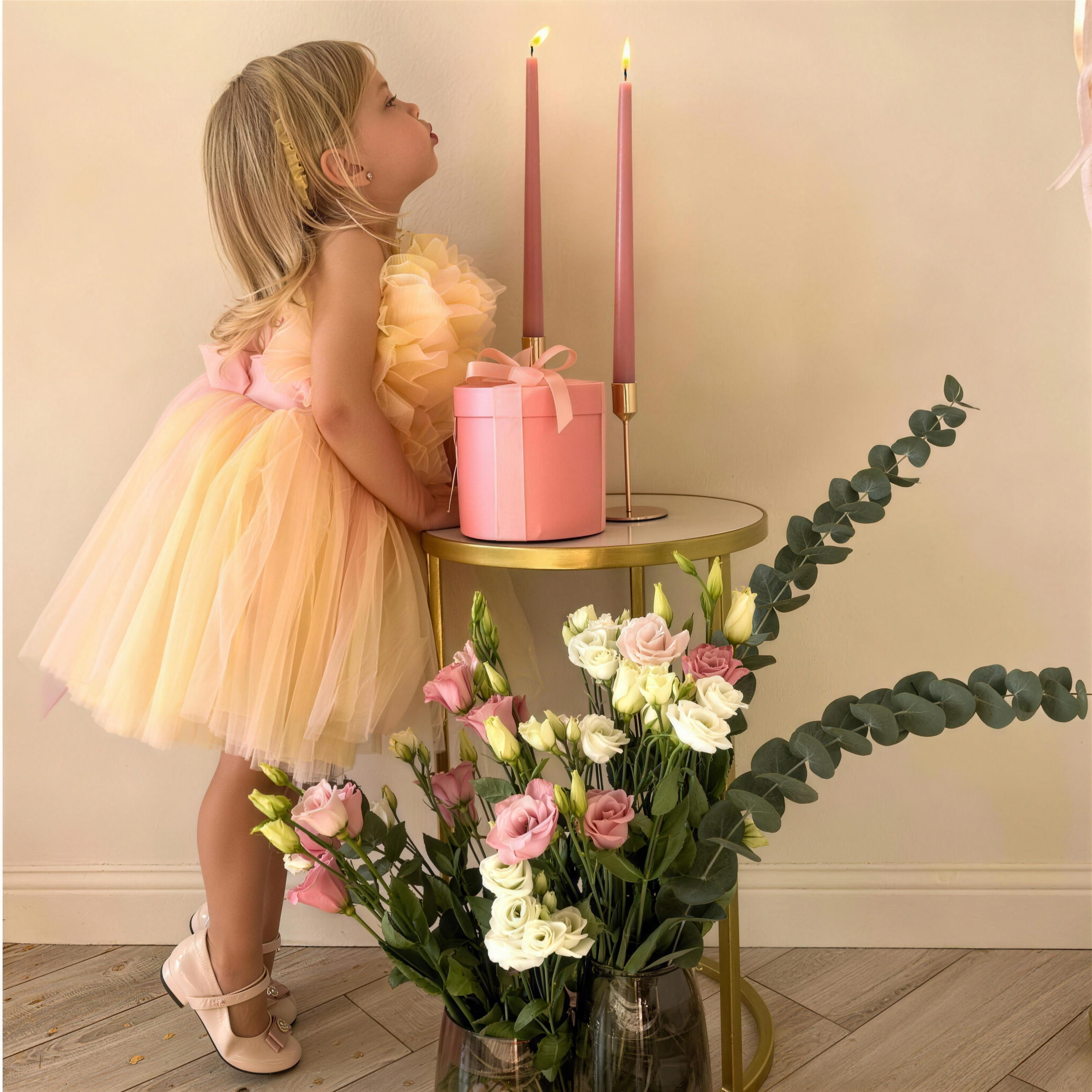 Mesh Rosette Sleeveless Midi Dresses - image 2