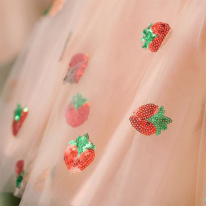 Mesh Glitter Short Sleeve Midi Dresses - image 4