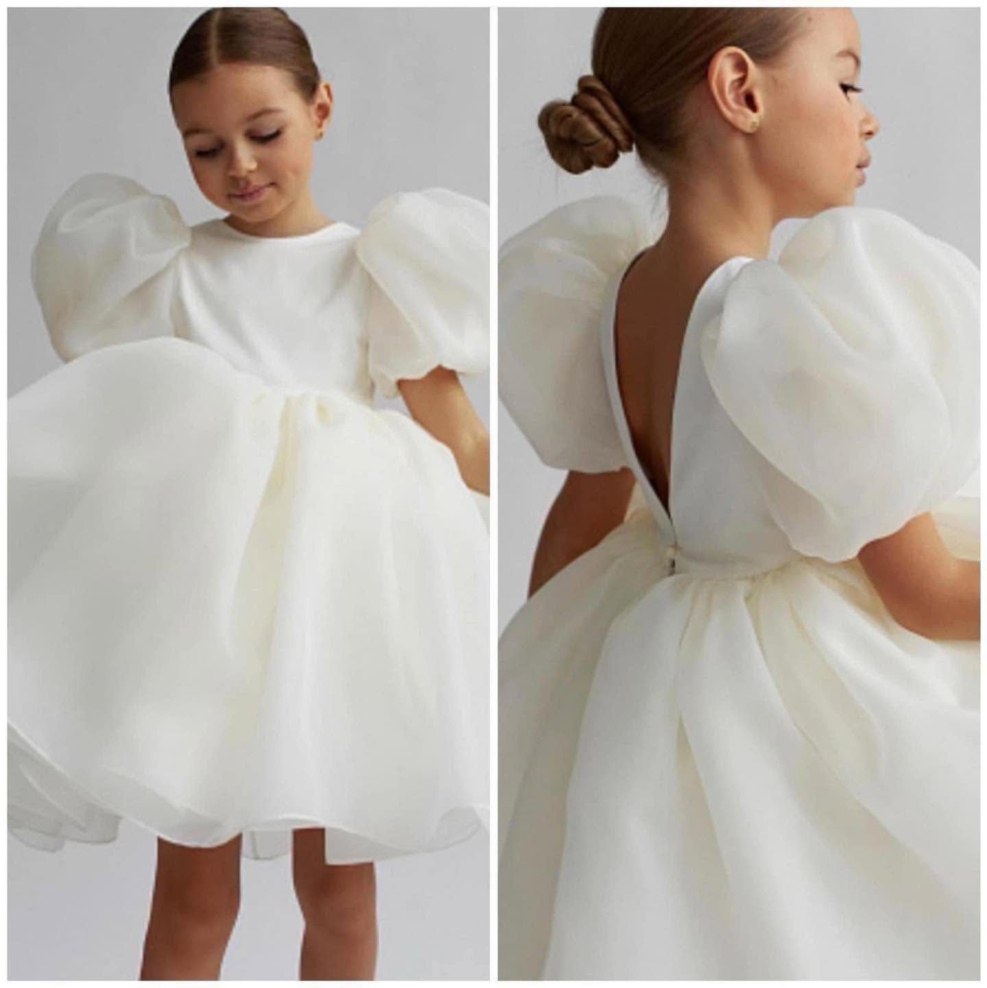 Organza Backless Short Sleeve Midi Dresses - image 4