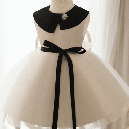 Mesh Bow Sleeveless Midi Dresses - White - 15-16Y - image 1