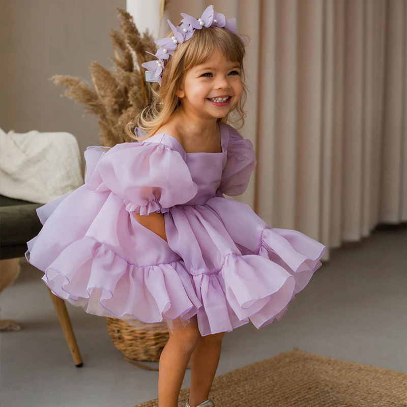 Organza Bow Flouncing Short Sleeve Midi Dresses - image 2