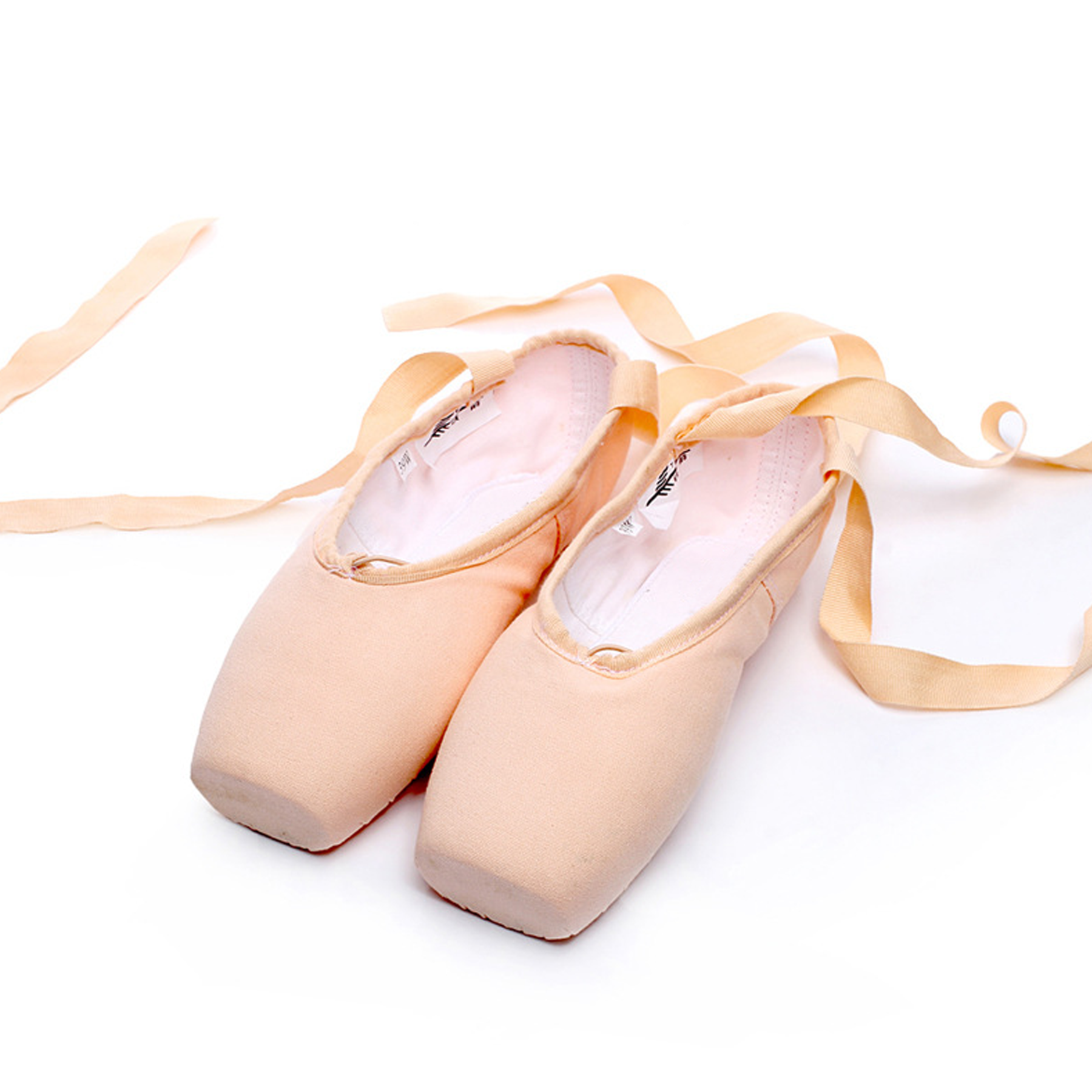 Solid Ribbon Ballet Square Toe Flats - Canvas - 26.5cm - image 6