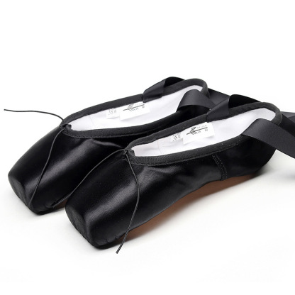 Solid Ribbon Ballet Square Toe Flats - Black - 26.5cm - image 11