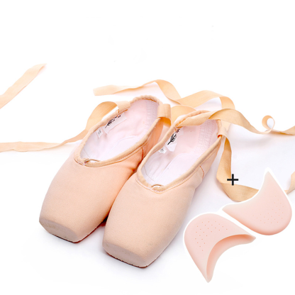 Solid Ribbon Ballet Square Toe Flats - Canvas + Silicone Cover - 26.5cm - image 8