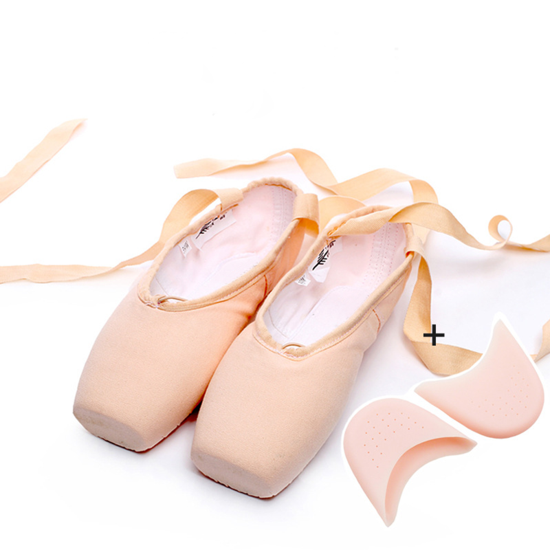 Solid Ribbon Ballet Square Toe Flats - Canvas + Silicone Cover - 26.5cm - image 8