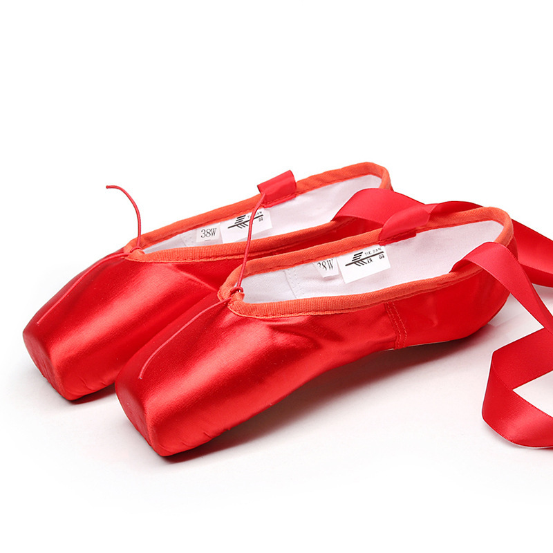 Solid Ribbon Ballet Square Toe Flats - Red - 26.5cm - image 10