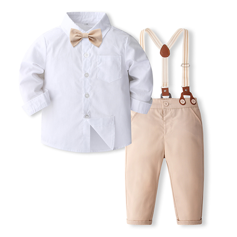 Cotton Bow Overalls Removable Long Sleeve Regular Two-piece Set - image 2