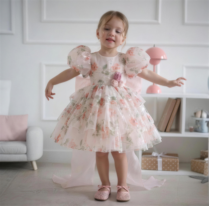 Organza Bow Short Sleeve Midi Dresses - image 3