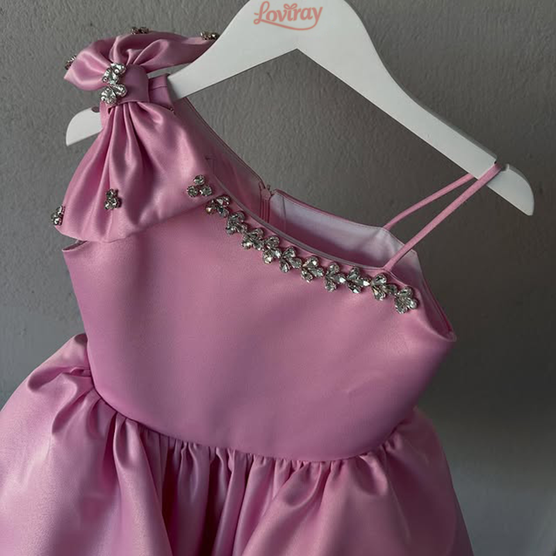 Satin Bow Short Sleeve Midi Dresses - image 2