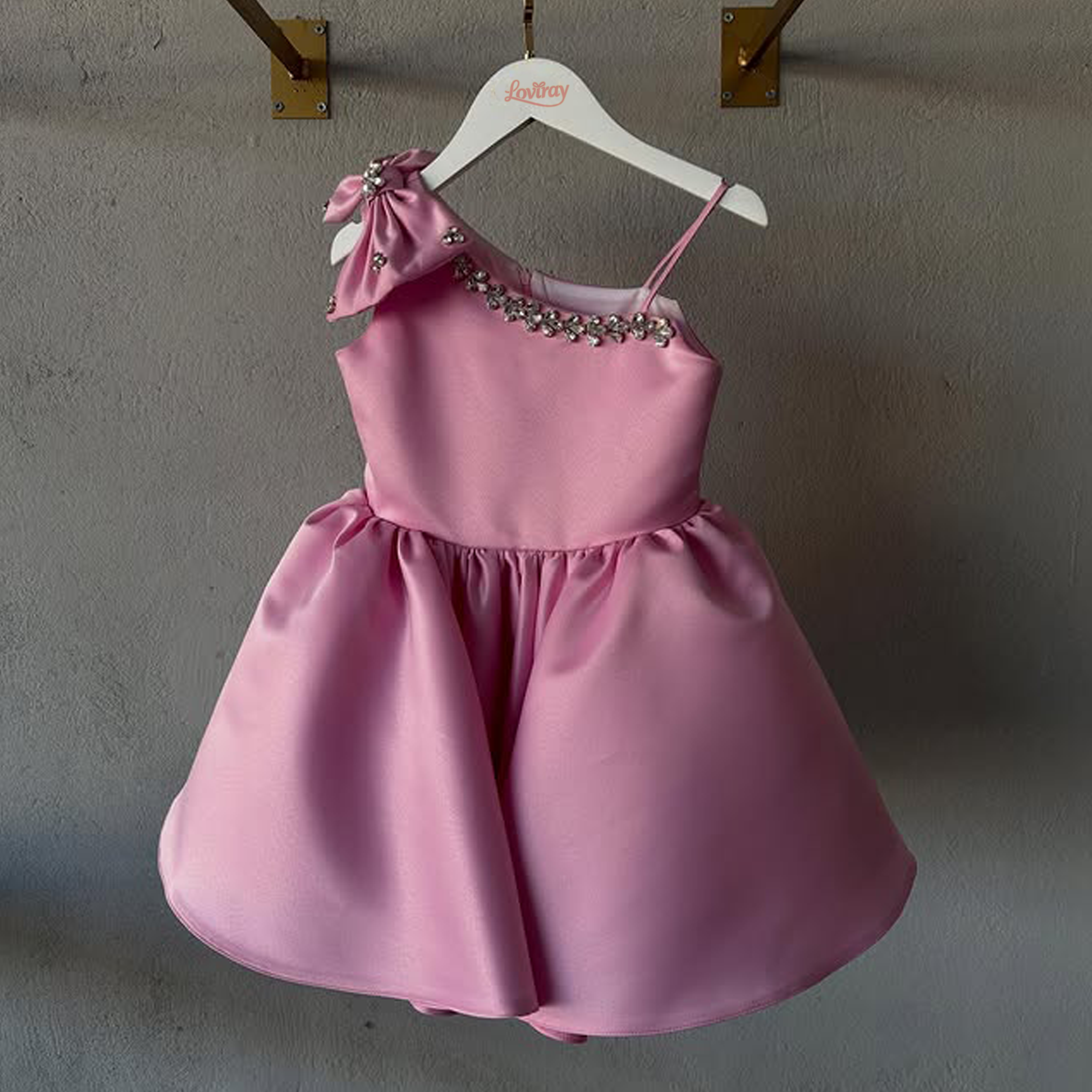 Satin Bow Short Sleeve Midi Dresses - image 3