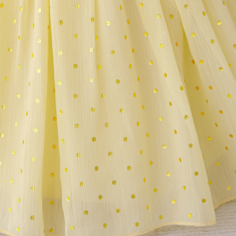 Voile Stitching Lace Ruched Stamped Bronzing Short Sleeve Regular Dresses - image 7