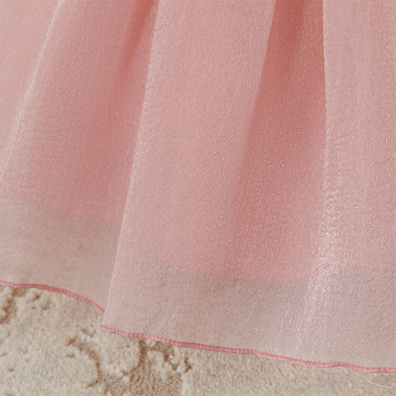 Organza Cotton-Blend Bow Ruched Short Sleeve Regular Dresses - image 8