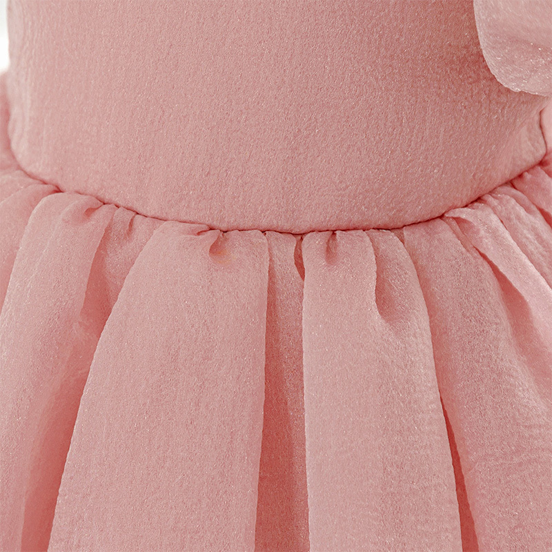 Organza Cotton-Blend Bow Ruched Short Sleeve Regular Dresses - image 7