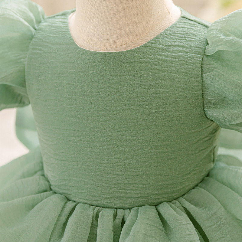 Organza Cotton-Blend Bow Ruched Short Sleeve Regular Dresses - image 21