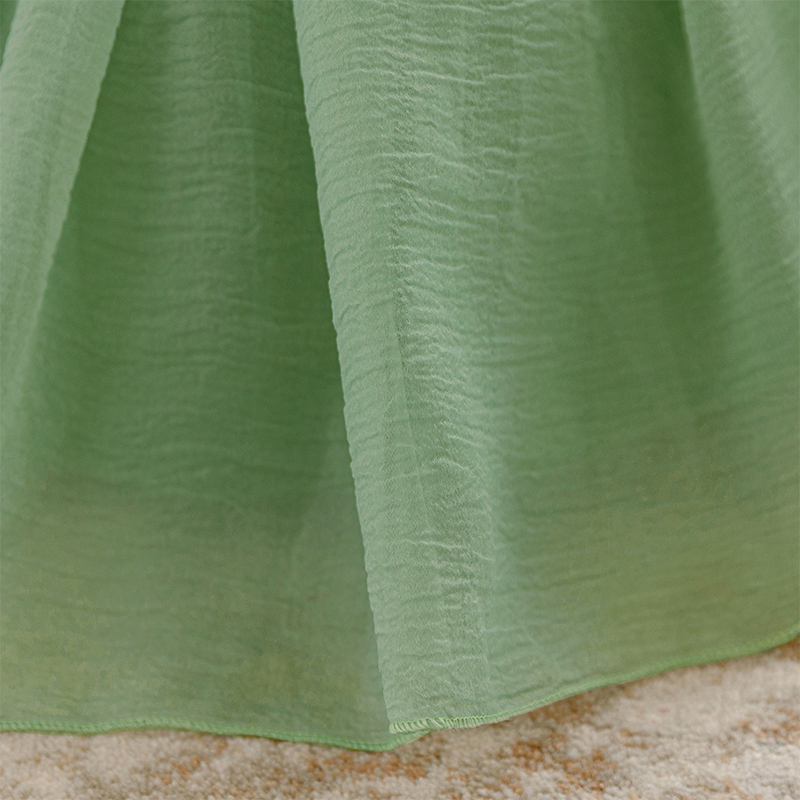 Organza Cotton-Blend Bow Ruched Short Sleeve Regular Dresses - image 23