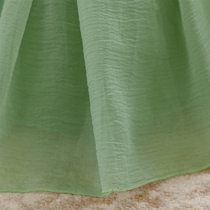 Organza Cotton-Blend Bow Ruched Short Sleeve Regular Dresses - image 23