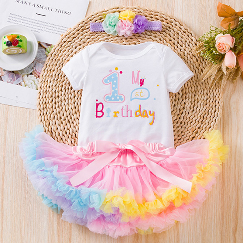 Mesh Knitted Bow Folds Gathered Short Sleeve Regular Two-piece Set - 1st Three Piece Set (White) - 2-3Y - image 4