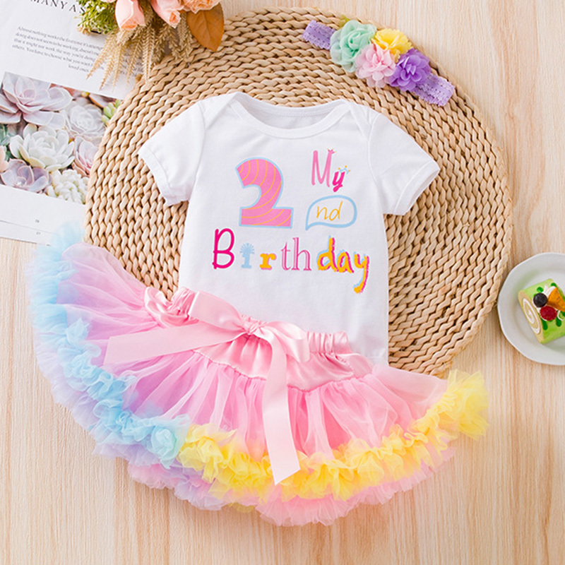 Mesh Knitted Bow Folds Gathered Short Sleeve Regular Two-piece Set - 2nd Three Piece Set (White) - 2-3Y - image 7