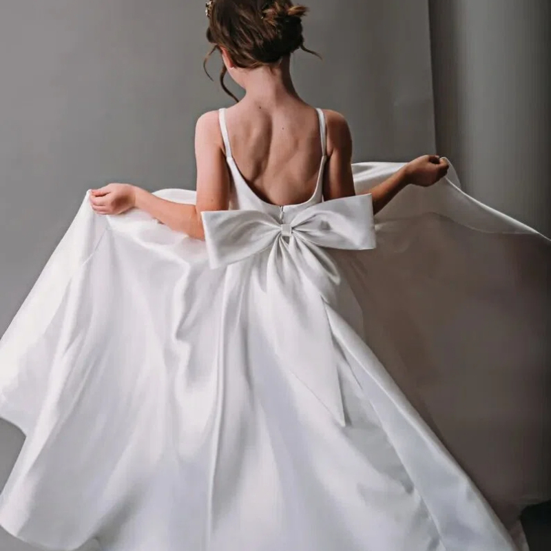 Satin Bow Sleeveless Maxi Dresses - image 11