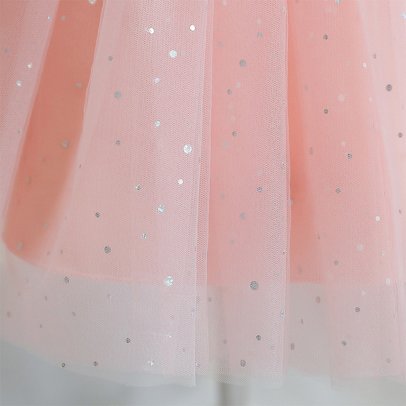 Mesh Lace Bow Lace Sequins Short Sleeve Midi Dresses - image 10