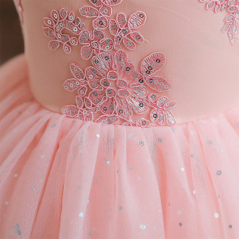 Mesh Lace Bow Lace Sequins Short Sleeve Midi Dresses - image 9