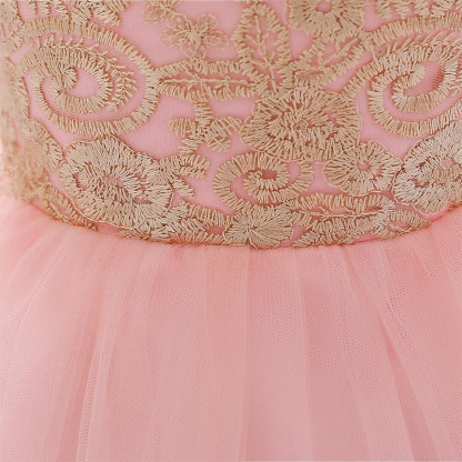 Mesh Lace Glitter Bow Lace Sequins Sleeveless Midi Dresses - image 5