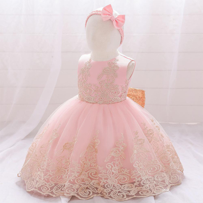 Mesh Lace Glitter Bow Lace Sequins Sleeveless Midi Dresses - image 3