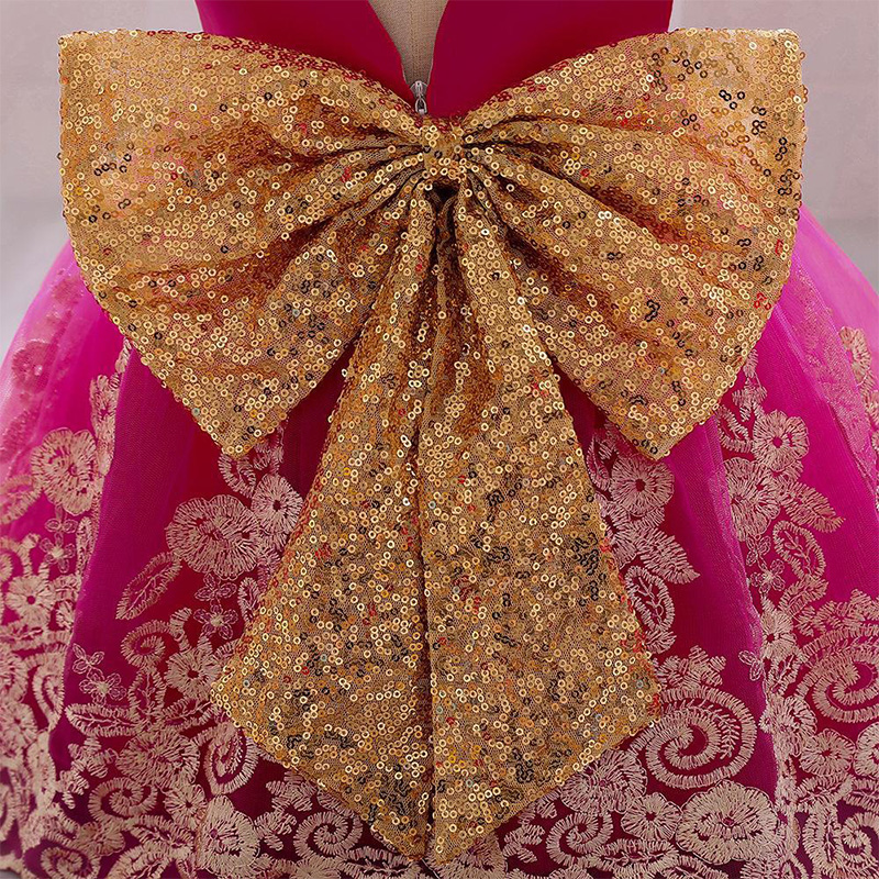 Mesh Lace Glitter Bow Lace Sequins Sleeveless Midi Dresses - image 47