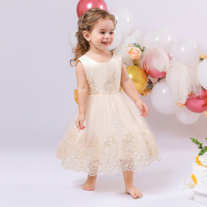 Mesh Lace Glitter Bow Lace Sequins Sleeveless Midi Dresses - image 12