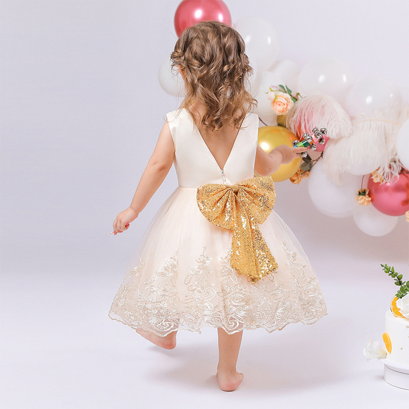 Mesh Lace Glitter Bow Lace Sequins Sleeveless Midi Dresses - image 16