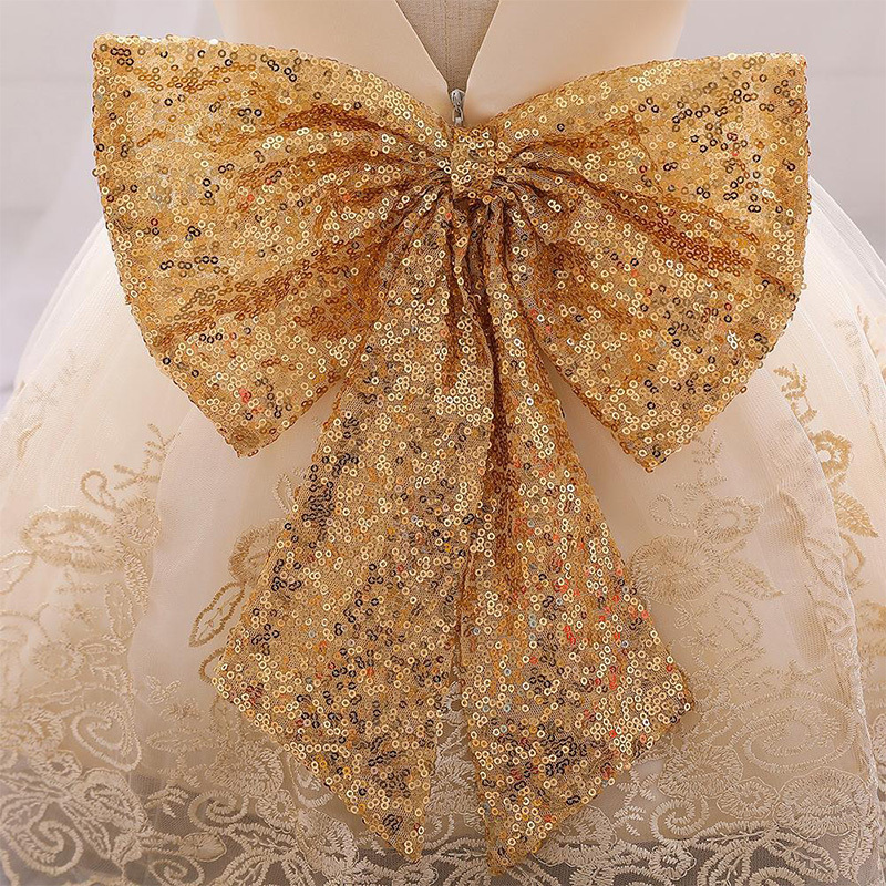 Mesh Lace Glitter Bow Lace Sequins Sleeveless Midi Dresses - image 23
