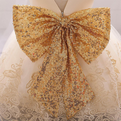 Mesh Lace Glitter Bow Lace Sequins Sleeveless Midi Dresses - image 23