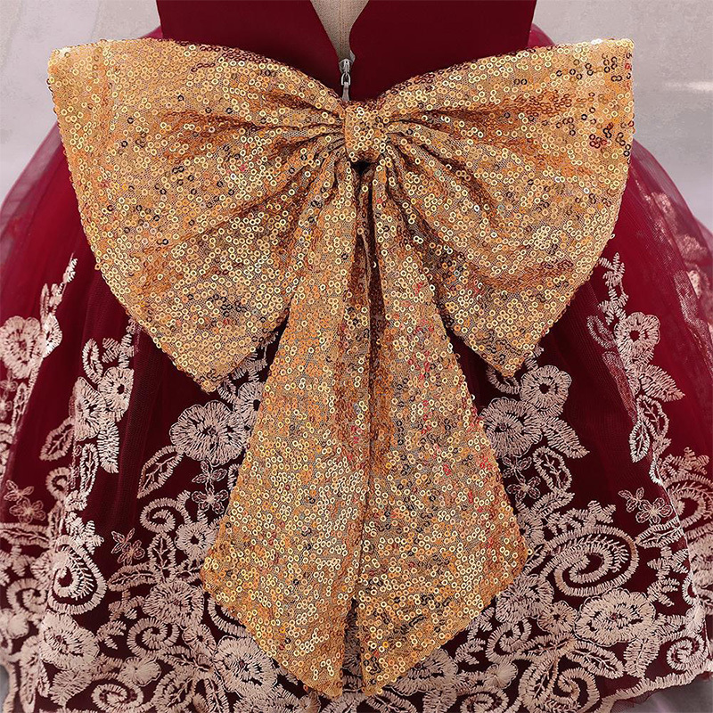 Mesh Lace Glitter Bow Lace Sequins Sleeveless Midi Dresses - image 55