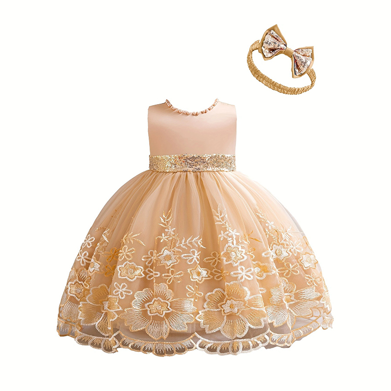 Mesh Satin Bow Lace Sequins Imitation Pearls Sleeveless Midi Dresses - image 4