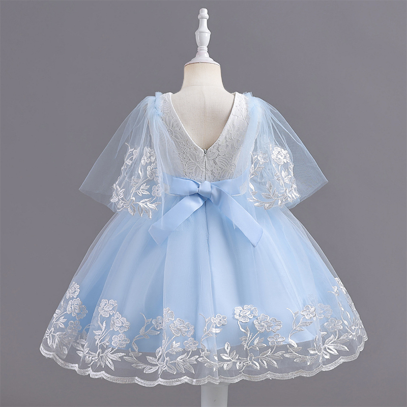 Mesh Lace Bow Lace Half Sleeve Midi Dresses - image 8