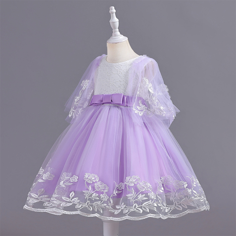 Mesh Lace Bow Lace Half Sleeve Midi Dresses - image 21