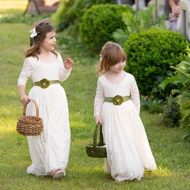 Lace Backless Long Sleeve Maxi Dresses - image 1