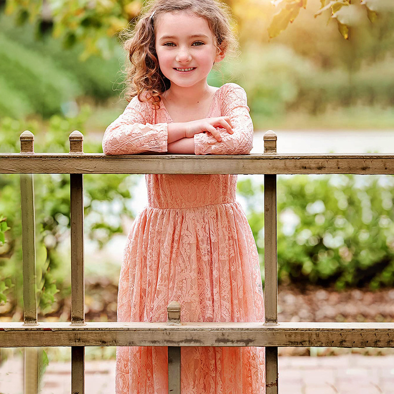 Lace Backless Long Sleeve Maxi Dresses - image 8