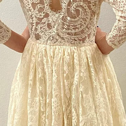 Lace Backless Long Sleeve Maxi Dresses - image 11