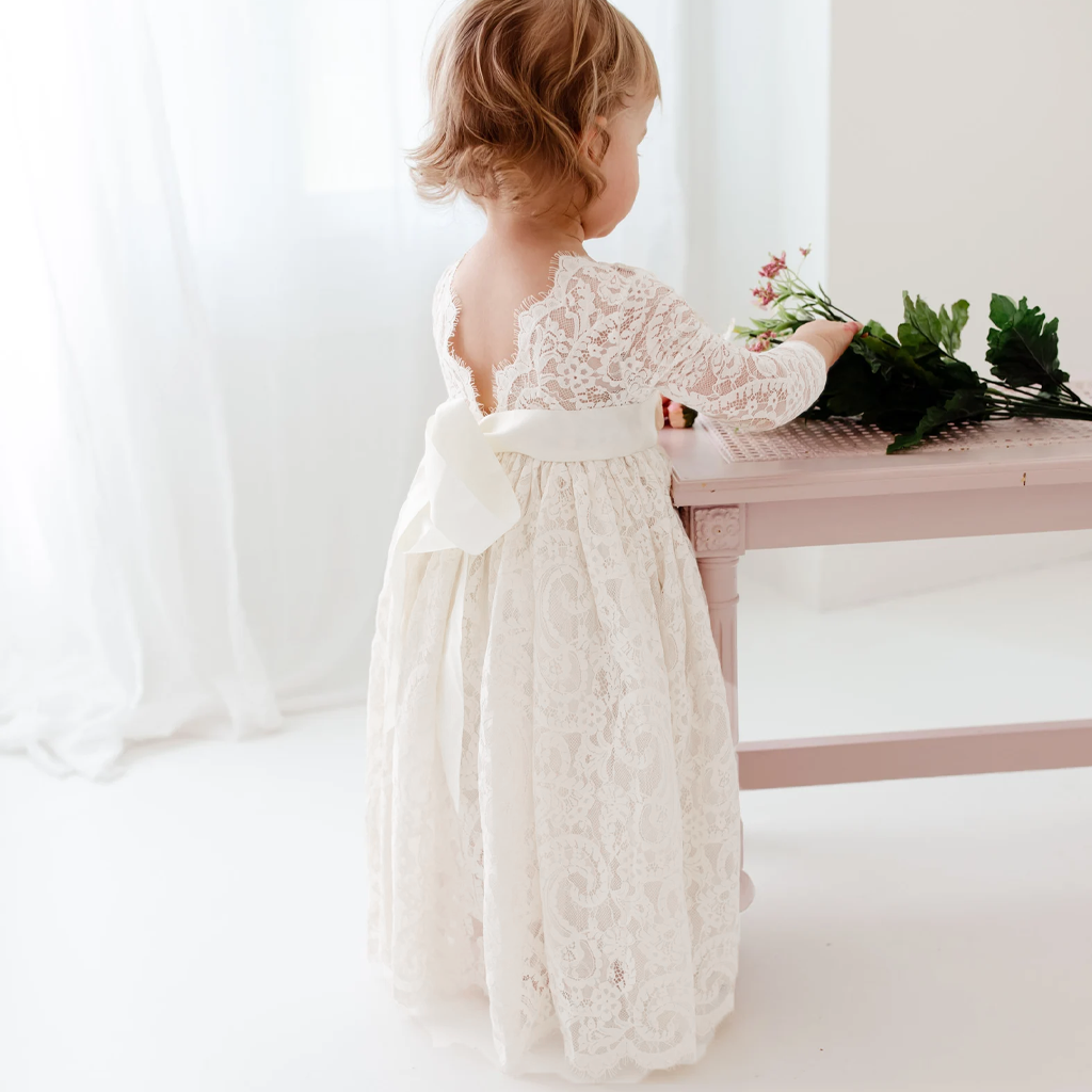 Lace Backless Long Sleeve Maxi Dresses - image 5