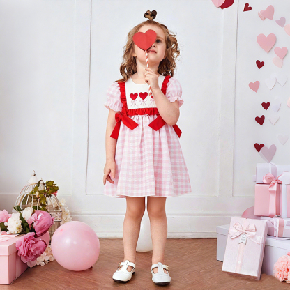 Cotton-blend Bow Embroidery Short Sleeve Midi Dresses - image 3