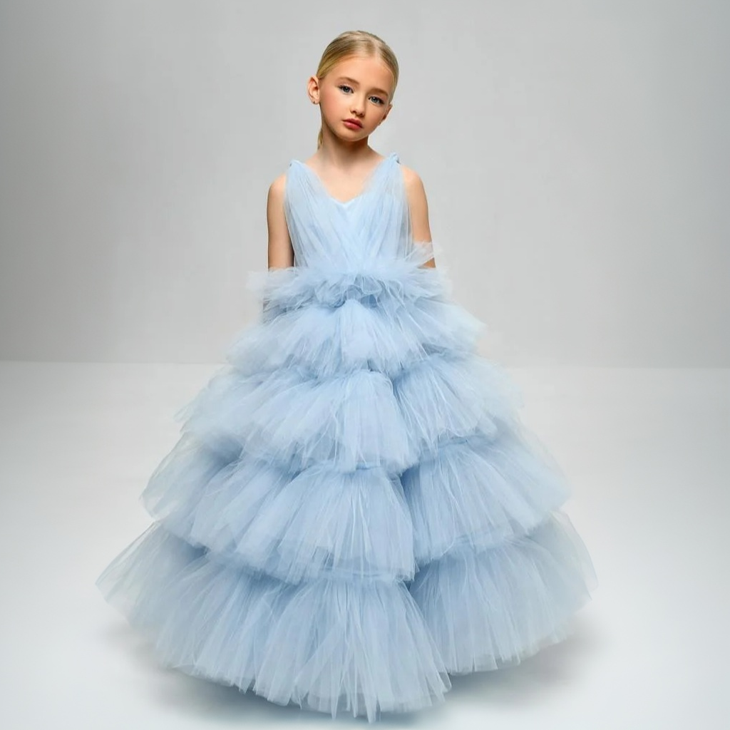 Mesh Tiered Sleeveless Maxi Dresses - image 4