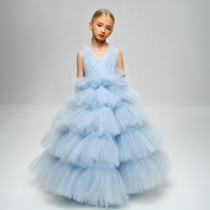 Mesh Tiered Sleeveless Maxi Dresses - image 4