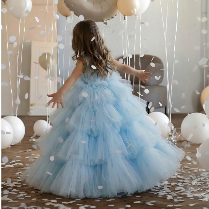 Mesh Tiered Sleeveless Maxi Dresses - image 2