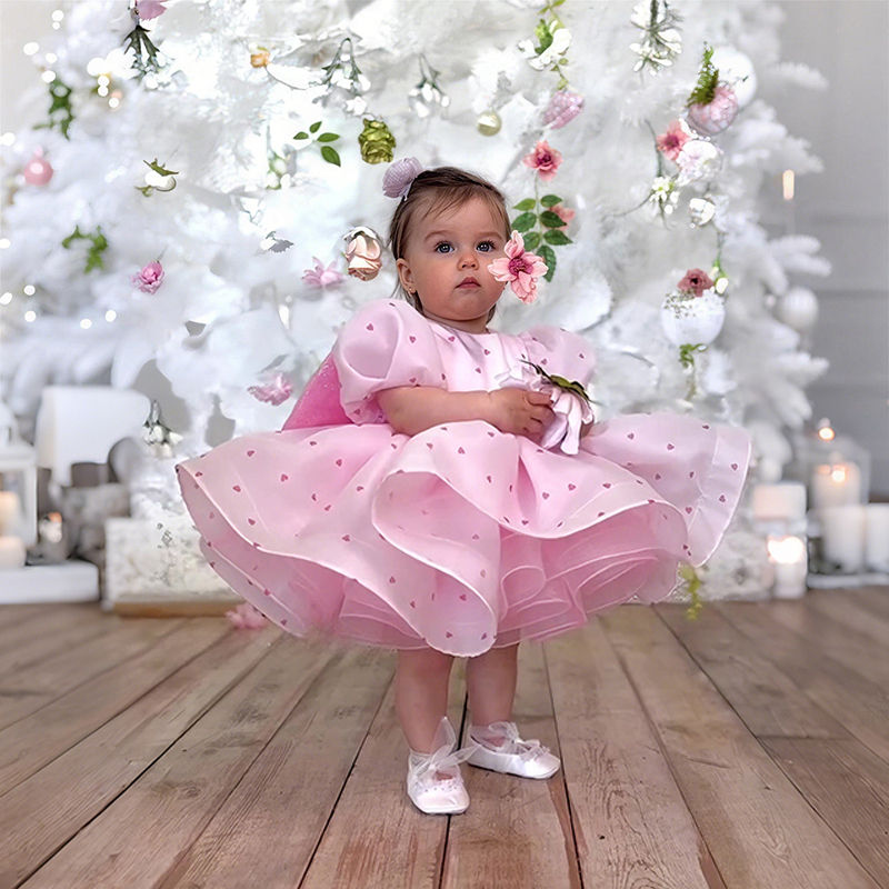 Organza Bow Printing Short Sleeve Midi Dresses - image 5