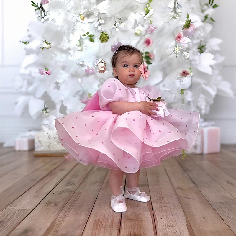 Organza Bow Printing Short Sleeve Midi Dresses - image 2