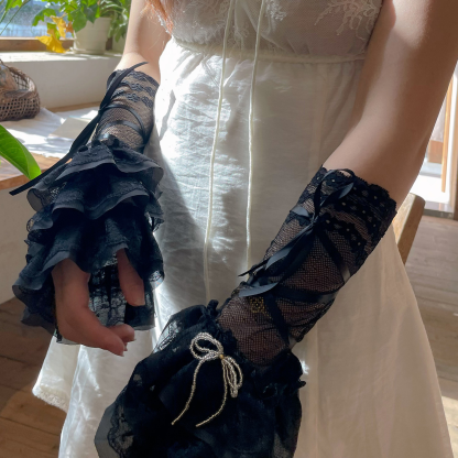 Solid Stitching Lace Gloves - image 15