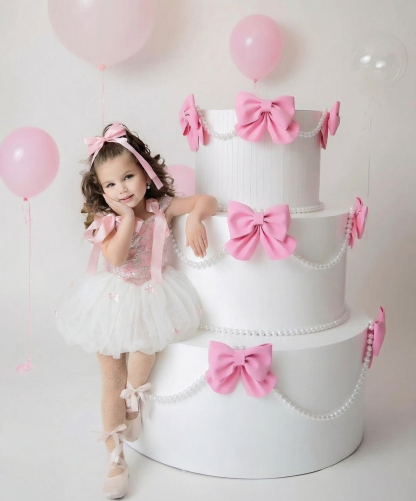 Chemical Fiber Blend Bow Knot Front Ballet Sleeveless Midi Dresses - image 5